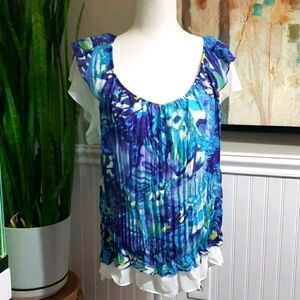 SERE NADE Womens Accordion Pleated Blouse